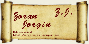 Zoran Jorgin vizit kartica